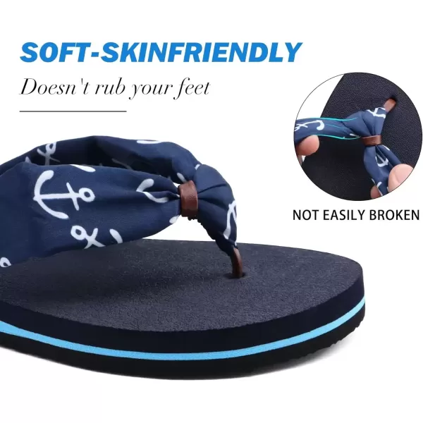 imageKuaiLu Flip Flops Women Yoga Foam Ladies Comfort Arch Support Summer Beach Casual Thong SandalsBlue