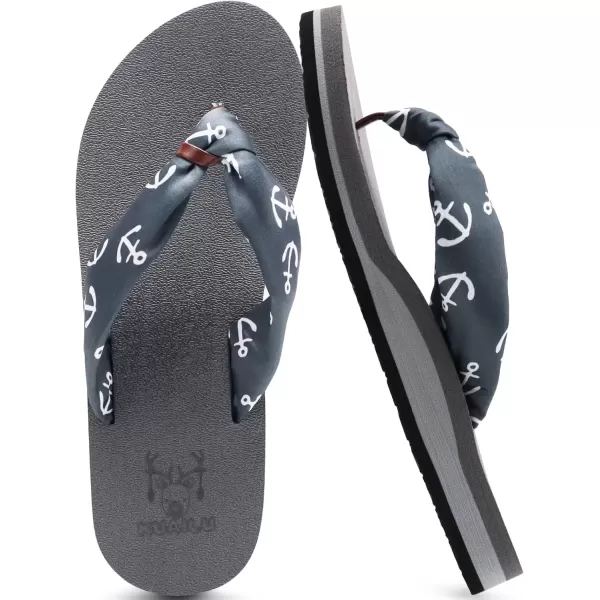 imageKuaiLu Flip Flops Women Yoga Foam Ladies Comfort Arch Support Summer Beach Casual Thong SandalsGrey
