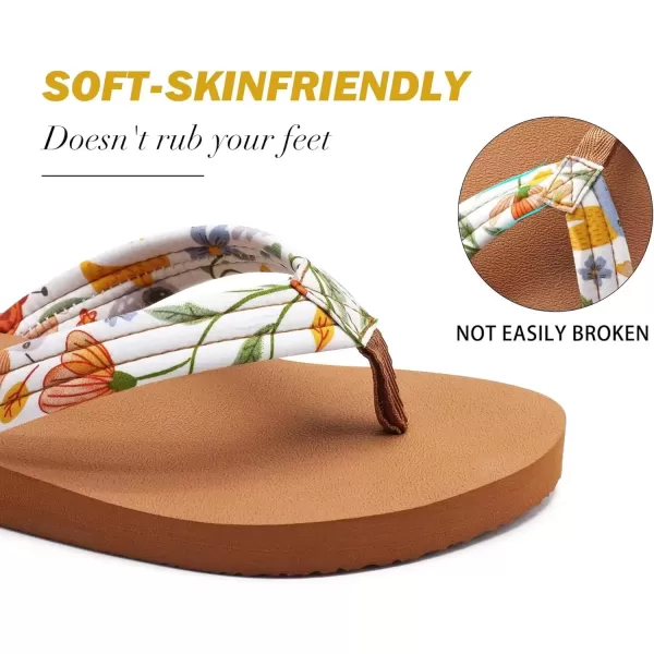 imageKuaiLu Womens Arch Support Flip Flops Ladies Comfort Lightweight Soft Yoga Mat Thong SandalsBeige