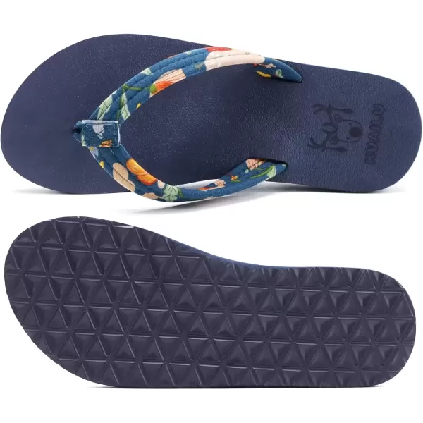 imageKuaiLu Womens Arch Support Flip Flops Ladies Comfort Lightweight Soft Yoga Mat Thong SandalsBlue