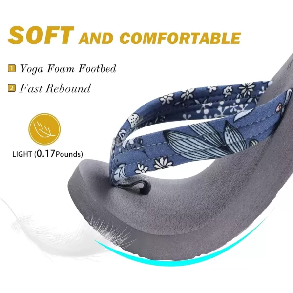 imageKuaiLu Womens Arch Support Flip Flops Ladies Comfort Lightweight Soft Yoga Mat Thong SandalsGrey