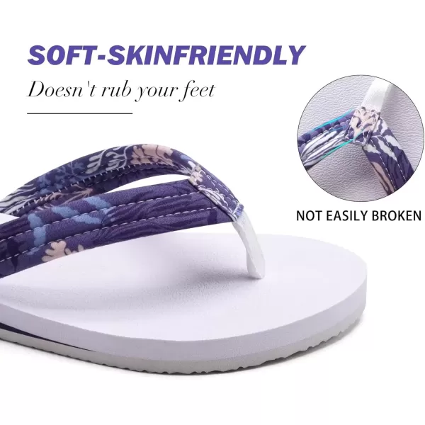 imageKuaiLu Womens Arch Support Flip Flops Ladies Comfort Lightweight Soft Yoga Mat Thong SandalsPurple
