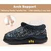 imageKuaiLu House Slippers for Women Comfortable Memory Foam Plaid Slipper Ladies Warm Fuzzy Plush Fur Lined Winter Home Shoes Orthotic Plantar Fasciitis Arch Support Indoor OutdoorBlackgo One Size Up