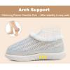 imageKuaiLu House Slippers for Women Comfortable Memory Foam Plaid Slipper Ladies Warm Fuzzy Plush Fur Lined Winter Home Shoes Orthotic Plantar Fasciitis Arch Support Indoor OutdoorWhitego One Size Up