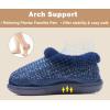 imageKuaiLu House Slippers for Women Comfortable Memory Foam Plaid Slipper Ladies Warm Fuzzy Plush Fur Lined Winter Home Shoes Orthotic Plantar Fasciitis Arch Support Indoor OutdoorBluego One Size Up
