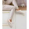 imageKuaiLu House Slippers for Women Comfortable Memory Foam Plaid Slipper Ladies Warm Fuzzy Plush Fur Lined Winter Home Shoes Orthotic Plantar Fasciitis Arch Support Indoor OutdoorWhitego One Size Up