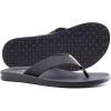 imageKuaiLu Mens Flip Flops Arch Support Comfortable Waterproof Open Toe Summer Beach Leather Thong Sandals Cushion Slip on SlippersBlack