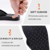 imageKuaiLu Mens Flip Flops Arch Support Comfortable Waterproof Open Toe Summer Beach Leather Thong Sandals Cushion Slip on SlippersBlack