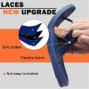 imageKuaiLu Mens Flip Flops Arch Support Comfortable Waterproof Open Toe Summer Beach Leather Thong Sandals Cushion Slip on SlippersBlue