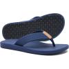 imageKuaiLu Mens Flip Flops Arch Support Comfortable Waterproof Open Toe Summer Beach Leather Thong Sandals Cushion Slip on SlippersBlue