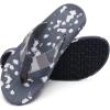 imageKuaiLu Mens Flip Flops Arch Support Comfortable Waterproof Open Toe Summer Beach Leather Thong Sandals Cushion Slip on SlippersCamogrey