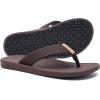 imageKuaiLu Mens Flip Flops Arch Support Comfortable Waterproof Open Toe Summer Beach Leather Thong Sandals Cushion Slip on SlippersDbrown