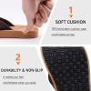 imageKuaiLu Mens Flip Flops Arch Support Comfortable Waterproof Open Toe Summer Beach Leather Thong Sandals Cushion Slip on SlippersKhaki