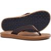 imageKuaiLu Mens Flip Flops Arch Support Comfortable Waterproof Open Toe Summer Beach Leather Thong Sandals Cushion Slip on SlippersKhaki
