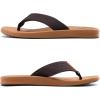 imageKuaiLu Mens Flip Flops Arch Support Comfortable Waterproof Open Toe Summer Beach Leather Thong Sandals Cushion Slip on SlippersKhaki