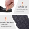 imageKuaiLu Mens Flip Flops Arch Support Comfortable Waterproof Open Toe Summer Beach Leather Thong Sandals Cushion Slip on SlippersPublack