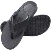 imageKuaiLu Mens Flip Flops Arch Support Comfortable Waterproof Open Toe Summer Beach Leather Thong Sandals Cushion Slip on SlippersPublack