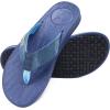 imageKuaiLu Mens Flip Flops Arch Support Comfortable Waterproof Open Toe Summer Beach Leather Thong Sandals Cushion Slip on SlippersPublue