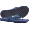 imageKuaiLu Mens Flip Flops Arch Support Comfortable Waterproof Open Toe Summer Beach Leather Thong Sandals Cushion Slip on SlippersPublue