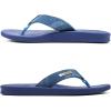 imageKuaiLu Mens Flip Flops Arch Support Comfortable Waterproof Open Toe Summer Beach Leather Thong Sandals Cushion Slip on SlippersPublue
