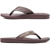 imageKuaiLu Mens Flip Flops Arch Support Comfortable Waterproof Open Toe Summer Beach Leather Thong Sandals Cushion Slip on SlippersPubrown
