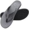 imageKuaiLu Mens Flip Flops Arch Support Comfortable Waterproof Open Toe Summer Beach Leather Thong Sandals Cushion Slip on SlippersPugrey