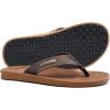 imageKuaiLu Mens Flip Flops Arch Support Comfortable Waterproof Open Toe Summer Beach Leather Thong Sandals Cushion Slip on SlippersPukhaki