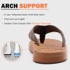 imageKuaiLu Mens Flip Flops Arch Support Comfortable Waterproof Open Toe Summer Beach Leather Thong Sandals Cushion Slip on SlippersPukhaki
