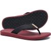 imageKuaiLu Mens Flip Flops Arch Support Comfortable Waterproof Open Toe Summer Beach Leather Thong Sandals Cushion Slip on SlippersWine