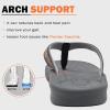 imageKuaiLu Mens Flip Flops Arch Support Comfortable Waterproof Open Toe Summer Beach Leather Thong Sandals Cushion Slip on SlippersWoodlike Grey