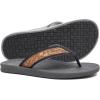 imageKuaiLu Mens Flip Flops Arch Support Comfortable Waterproof Open Toe Summer Beach Leather Thong Sandals Cushion Slip on SlippersWoodlike Grey