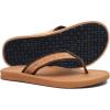 imageKuaiLu Mens Flip Flops Arch Support Comfortable Waterproof Open Toe Summer Beach Leather Thong Sandals Cushion Slip on SlippersWoodlike Khaki