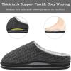 imageKuaiLu Mens Slippers Orthopedic Memory Foam Slippers for Men Fashion Casual Woolblend Stripe Knitted with Warm Sherpa Plush Lining Winter Mens Mule Scuff Nonslip House Slippers Pantuflas para Hombres Size 714Black