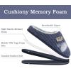 imageKuaiLu Mens Slippers Orthopedic Memory Foam Slippers for Men Fashion Casual Woolblend Stripe Knitted with Warm Sherpa Plush Lining Winter Mens Mule Scuff Nonslip House Slippers Pantuflas para Hombres Size 714Blue