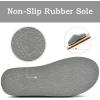 imageKuaiLu Mens Slippers Orthopedic Memory Foam Slippers for Men Fashion Casual Woolblend Stripe Knitted with Warm Sherpa Plush Lining Winter Mens Mule Scuff Nonslip House Slippers Pantuflas para Hombres Size 714Grey