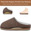 imageKuaiLu Mens Slippers Orthopedic Memory Foam Slippers for Men Fashion Casual Woolblend Stripe Knitted with Warm Sherpa Plush Lining Winter Mens Mule Scuff Nonslip House Slippers Pantuflas para Hombres Size 714Brown