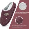 imageKuaiLu Mens Slippers Orthopedic Memory Foam Slippers for Men Fashion Casual Woolblend Stripe Knitted with Warm Sherpa Plush Lining Winter Mens Mule Scuff Nonslip House Slippers Pantuflas para Hombres Size 714Red