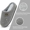 imageKuaiLu Mens Slippers Orthopedic Memory Foam Slippers for Men Fashion Casual Woolblend Stripe Knitted with Warm Sherpa Plush Lining Winter Mens Mule Scuff Nonslip House Slippers Pantuflas para Hombres Size 714Grey