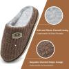 imageKuaiLu Mens Slippers Orthopedic Memory Foam Slippers for Men Fashion Casual Woolblend Stripe Knitted with Warm Sherpa Plush Lining Winter Mens Mule Scuff Nonslip House Slippers Pantuflas para Hombres Size 714Brown