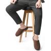 imageKuaiLu Mens Slippers Orthopedic Memory Foam Slippers for Men Fashion Casual Woolblend Stripe Knitted with Warm Sherpa Plush Lining Winter Mens Mule Scuff Nonslip House Slippers Pantuflas para Hombres Size 714Brown