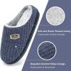 imageKuaiLu Mens Slippers Orthopedic Memory Foam Slippers for Men Fashion Casual Woolblend Stripe Knitted with Warm Sherpa Plush Lining Winter Mens Mule Scuff Nonslip House Slippers Pantuflas para Hombres Size 714Blue