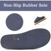 imageKuaiLu Mens Slippers Orthopedic Memory Foam Slippers for Men Fashion Casual Woolblend Stripe Knitted with Warm Sherpa Plush Lining Winter Mens Mule Scuff Nonslip House Slippers Pantuflas para Hombres Size 714Blue