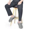 imageKuaiLu Mens Slippers Orthopedic Memory Foam Slippers for Men Fashion Casual Woolblend Stripe Knitted with Warm Sherpa Plush Lining Winter Mens Mule Scuff Nonslip House Slippers Pantuflas para Hombres Size 714Grey