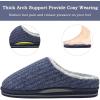 imageKuaiLu Mens Slippers Orthopedic Memory Foam Slippers for Men Fashion Casual Woolblend Stripe Knitted with Warm Sherpa Plush Lining Winter Mens Mule Scuff Nonslip House Slippers Pantuflas para Hombres Size 714Blue