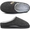 imageKuaiLu Mens Slippers Orthopedic Memory Foam Slippers for Men Fashion Casual Woolblend Stripe Knitted with Warm Sherpa Plush Lining Winter Mens Mule Scuff Nonslip House Slippers Pantuflas para Hombres Size 714Black