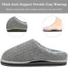 imageKuaiLu Mens Slippers Orthopedic Memory Foam Slippers for Men Fashion Casual Woolblend Stripe Knitted with Warm Sherpa Plush Lining Winter Mens Mule Scuff Nonslip House Slippers Pantuflas para Hombres Size 714Grey