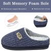 imageKuaiLu Mens Slippers Orthopedic Memory Foam Slippers for Men Fashion Casual Woolblend Stripe Knitted with Warm Sherpa Plush Lining Winter Mens Mule Scuff Nonslip House Slippers Pantuflas para Hombres Size 714Blue