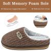 imageKuaiLu Mens Slippers Orthopedic Memory Foam Slippers for Men Fashion Casual Woolblend Stripe Knitted with Warm Sherpa Plush Lining Winter Mens Mule Scuff Nonslip House Slippers Pantuflas para Hombres Size 714Brown