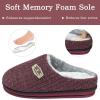 imageKuaiLu Mens Slippers Orthopedic Memory Foam Slippers for Men Fashion Casual Woolblend Stripe Knitted with Warm Sherpa Plush Lining Winter Mens Mule Scuff Nonslip House Slippers Pantuflas para Hombres Size 714Red