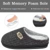 imageKuaiLu Mens Slippers Orthopedic Memory Foam Slippers for Men Fashion Casual Woolblend Stripe Knitted with Warm Sherpa Plush Lining Winter Mens Mule Scuff Nonslip House Slippers Pantuflas para Hombres Size 714Black